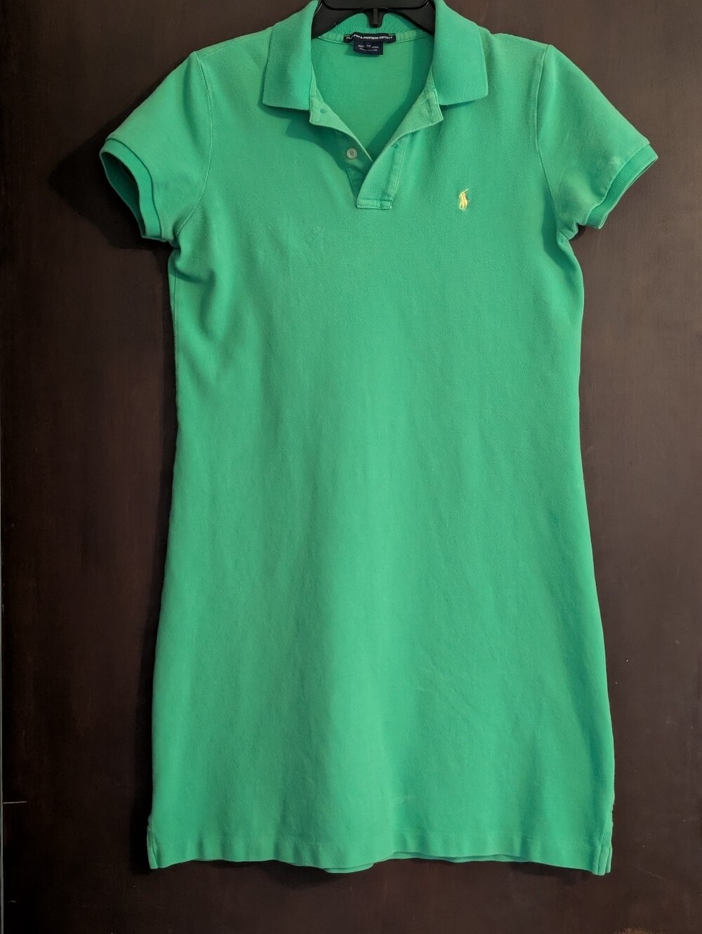Ralph Lauren Sport Bright Green Polo Shirt Dress, Pony Logo, Short Slv- Med